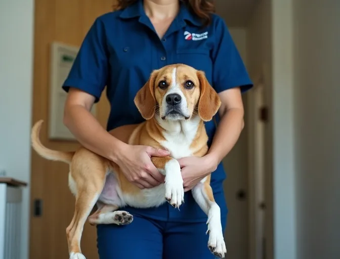 Technician respectfully transporting a deceased dog in Wyndham Vale